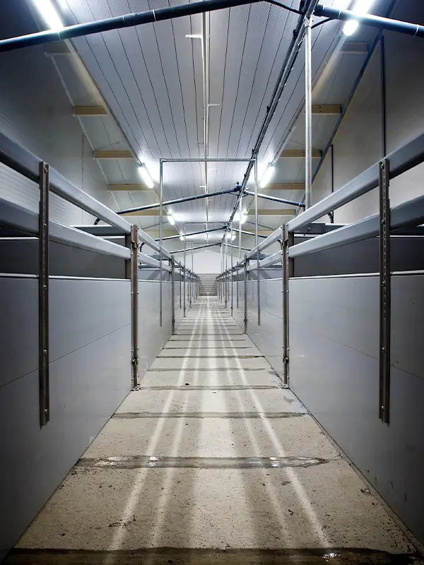 Stal met hokafscheiding van Bouwplast plus FR brandwerende panelen