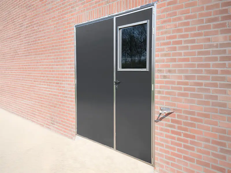 Omnidoor grijs dubbele deur met glas