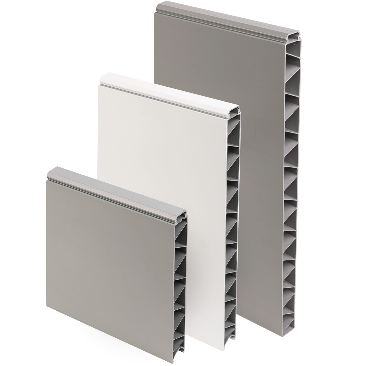 Bouwplast plus kunststof panelen in 250 mm, 400 mm en 500 mm wit en grijs