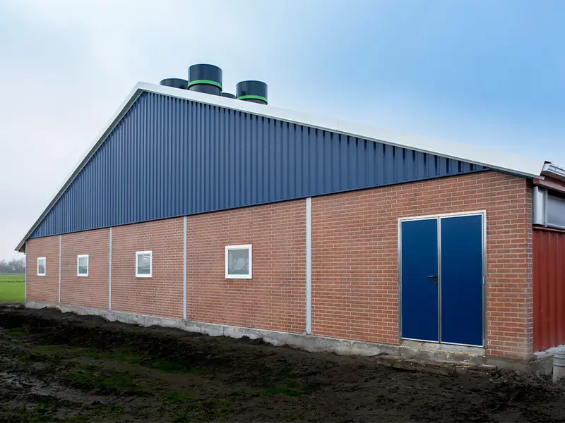 Stal met dubbele omnidoor blauw