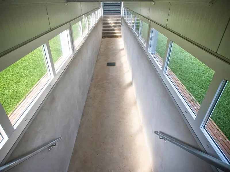 Binnenzijde dubbele lichtstraat van kunststof valramen